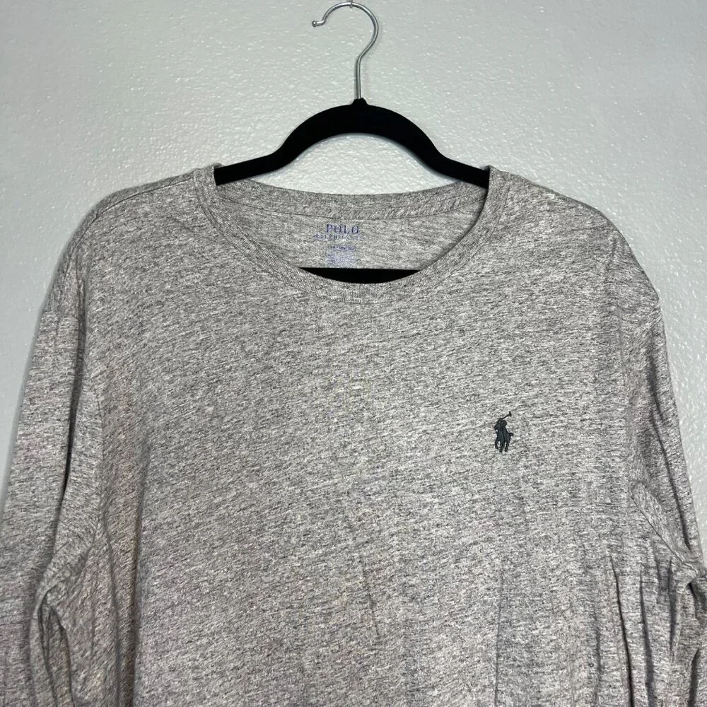 Polo Ralph Lauren Long Sleeve T-Shirt‎ Mens Size L Gray Neutral Tee